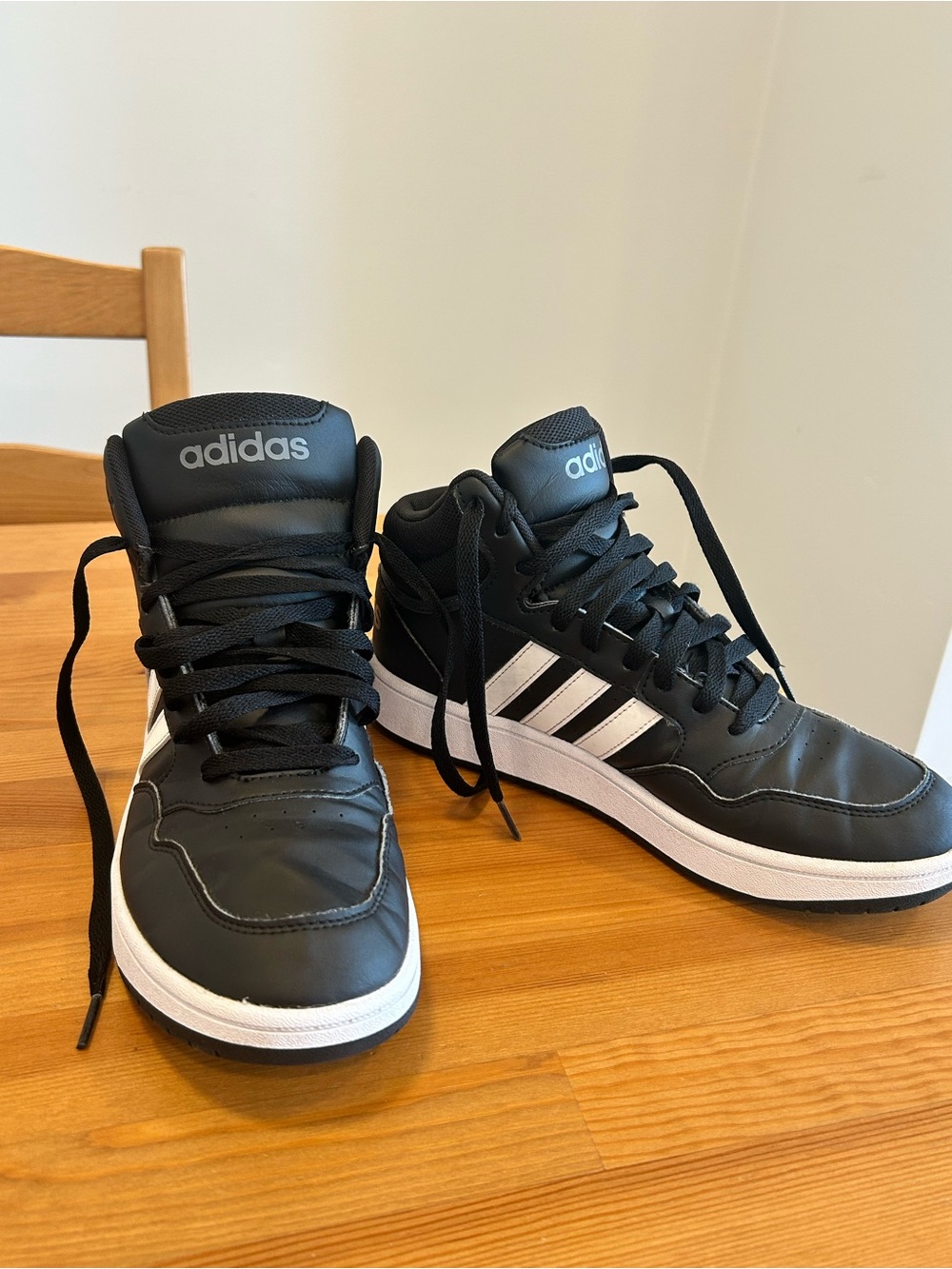 adidas Black and White High-Top Sneakers